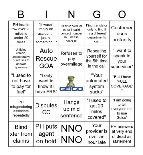 ERS bingo Card