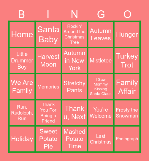 Thankmas Ultimate Bingo! Bingo Card