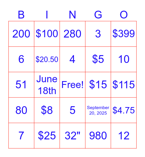 BSC TRIVIA BINGO Card