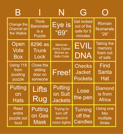 Lair Of The Puzzlemaker Bingo Card