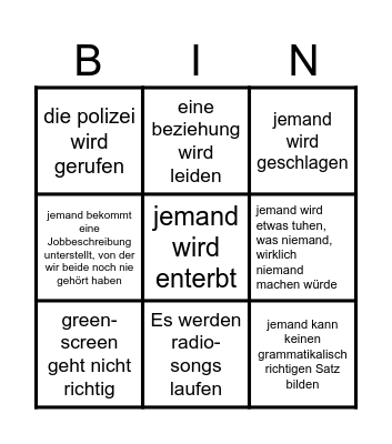 hilf mir bingo Card