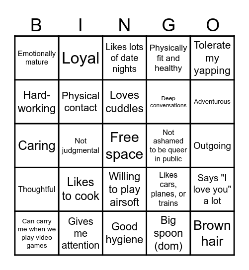 Are you Jonas' type? Bingo Card