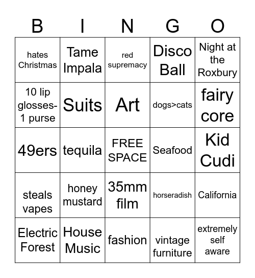 HOW SIMILAR ARE YOU TO G Bingo Card