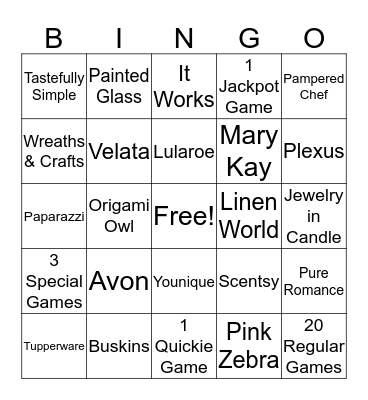 Multi-Vendor Bingo    Bingo Card