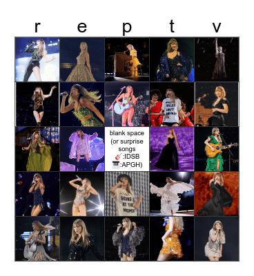 reputation (taylor’s version) Bingo Card