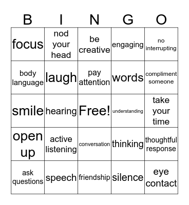 Communication Skills Bingo Card