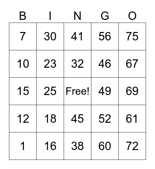 RAMIREZ, CHERRY LYN Bingo Card