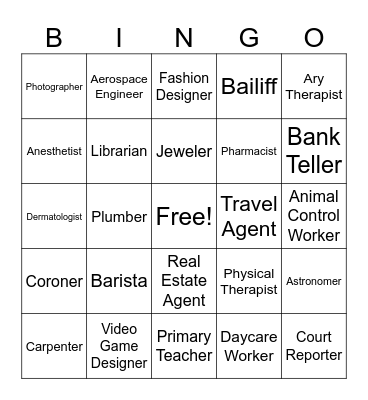 Career Bingo Card
