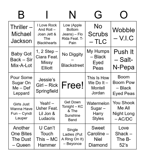 MUSIC BINGO Card