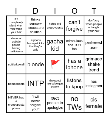 Red Flag Bingo Part.2 Bingo Card