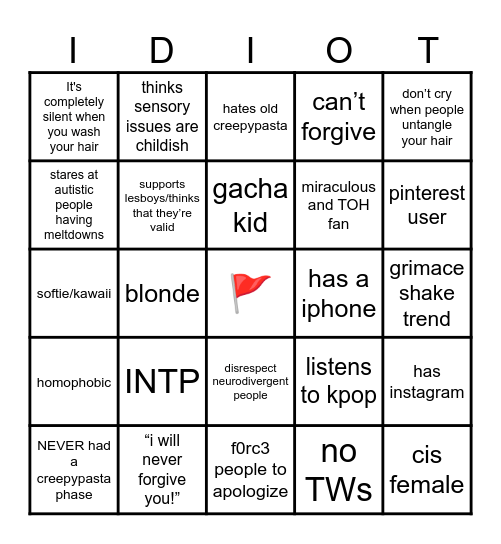 Red Flag Bingo Part.2 Bingo Card