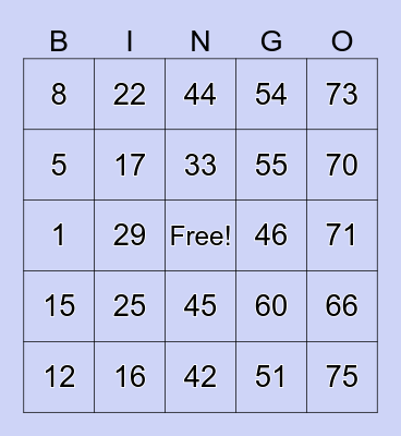 TOLENTINO, BALDWIN C. Bingo Card