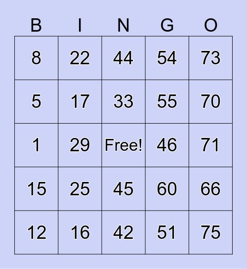 TOLENTINO, BALDWIN C. Bingo Card
