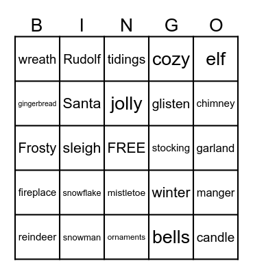 Retro Christmas Bingo Card