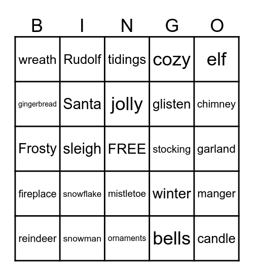Retro Christmas Bingo Card