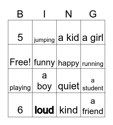 I AM Bingo Card