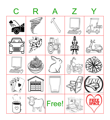 Crazy Carr Christmas Bindo Bingo Card