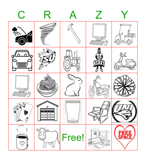 Crazy Carr Christmas Bindo Bingo Card