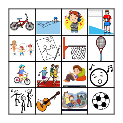 Free time activities Bingo Card