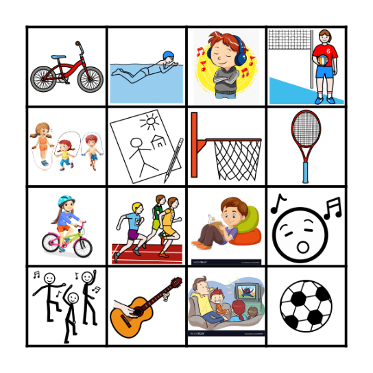 Free time activities Bingo Card