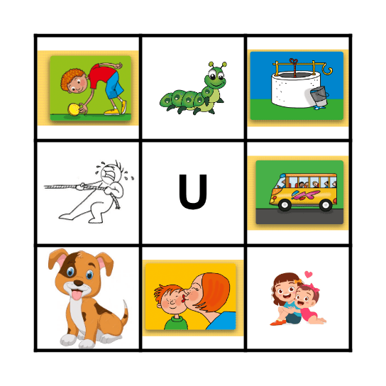 Letter u Bingo Card