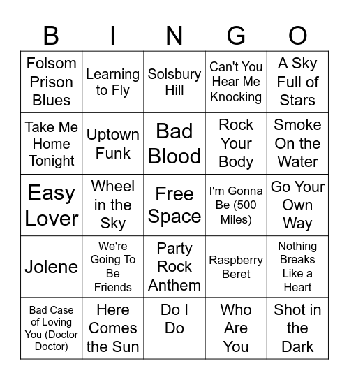 Music Bingo #17 Bingo Card