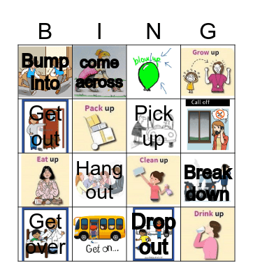 Phrasal verbs Bingo Card