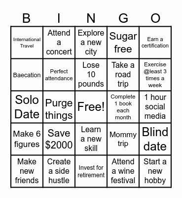 December 2023 Bingo Card