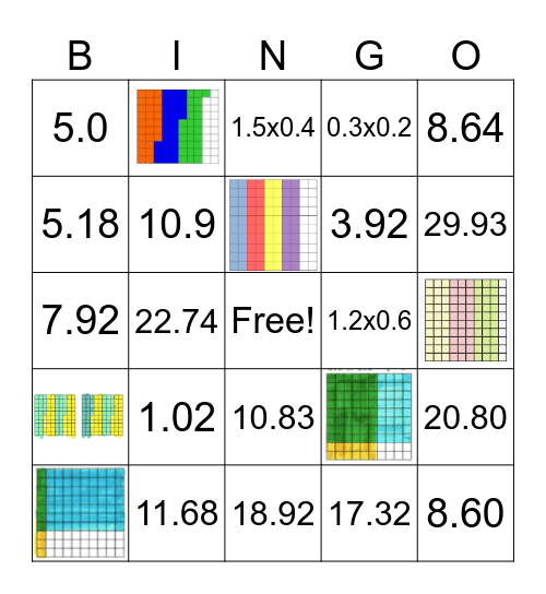 Decimal Bingo Review! Bingo Card