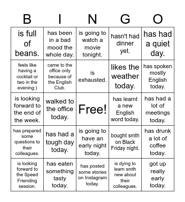 Find someone who ... Bingo Card