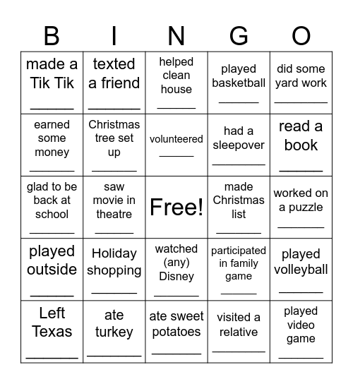 Find Someone Who Bingo Card