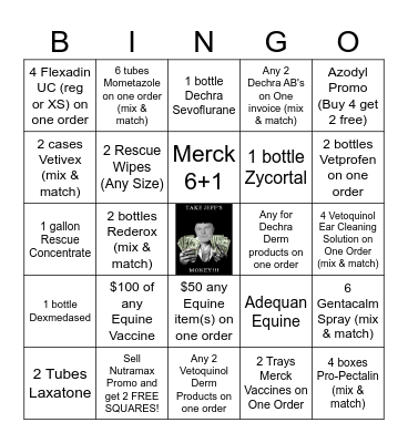 Take Jeff's Money! Bingo Card