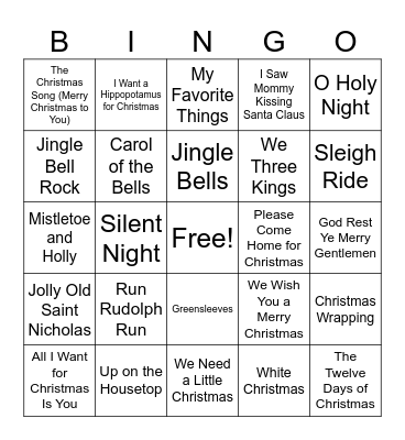 Mid-South Christmas Bingo Card