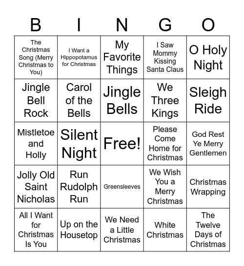 Mid-South Christmas Bingo Card