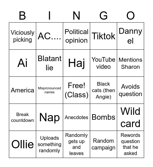 John's bingo Card