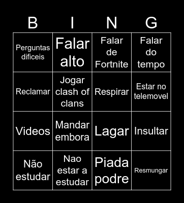 Alexandre bingo Card