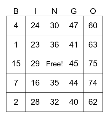 John Ashley Apolinar Bingo Card