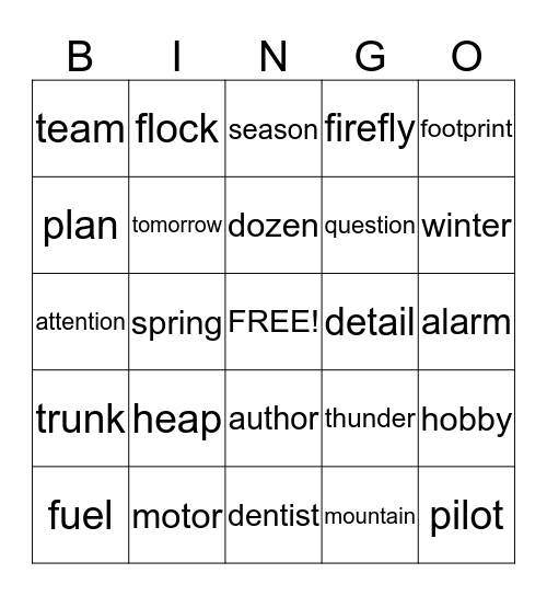 BINGO! Bingo Card