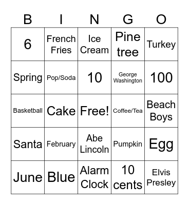 Generations Bingo Card