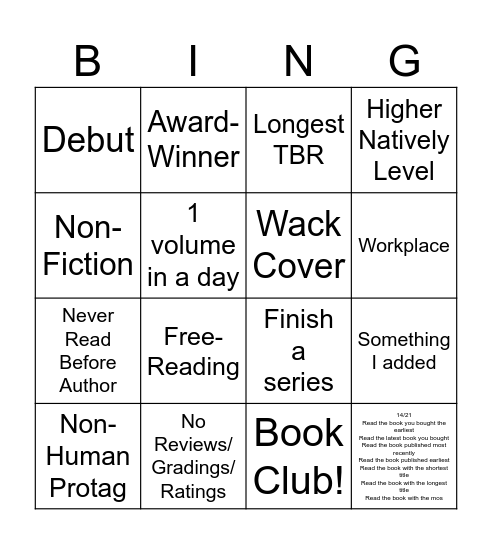 2024 Natively Reading Challenge Bingo Card