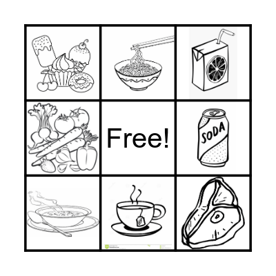 Food and Drink Bingo Card