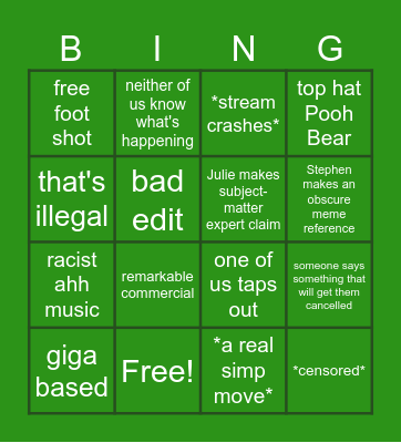 90 OG S10 Bingo Card