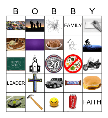 Bobby's Bash Bingo Card