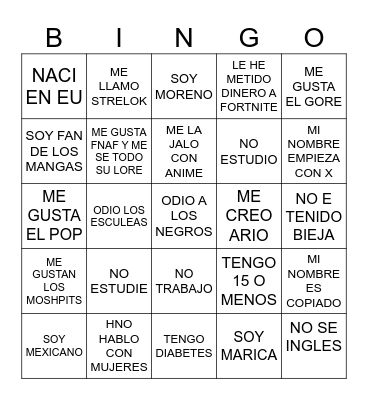 BINGO CURIPUTOS Bingo Card