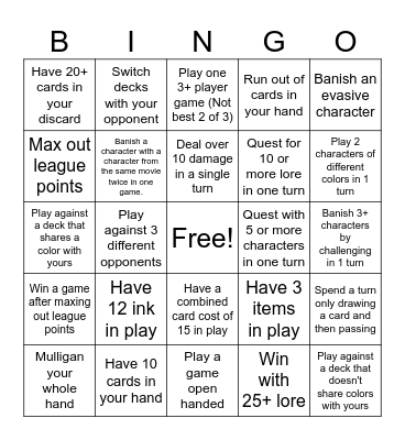 LORCANA BINGO Card