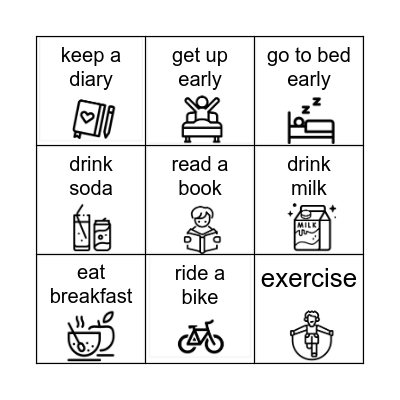 I ______ every day! Bingo Card