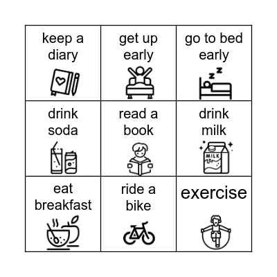 I ______ every day! Bingo Card