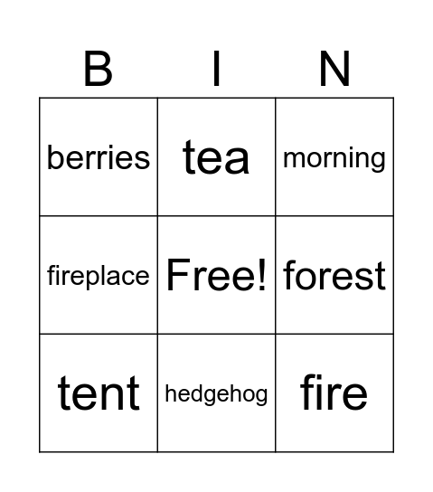 Storytelling Bingo Card