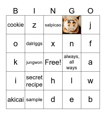 sunwon Bingo Card