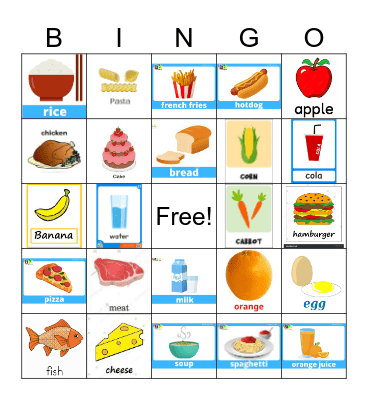 FOOD Bingo Card